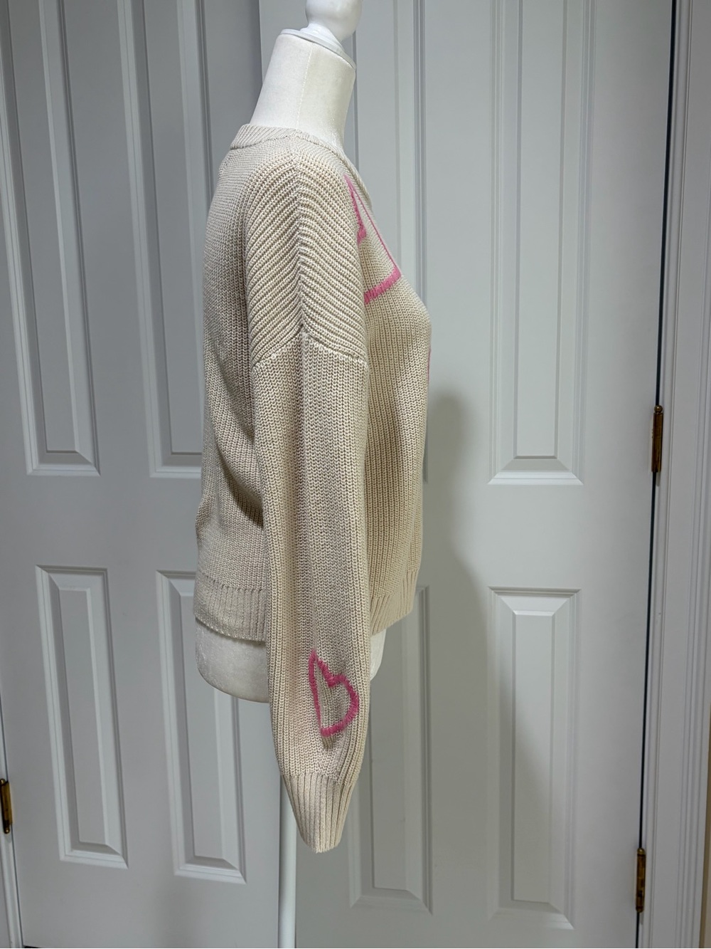 Cynthia Rowley Cream/Pink Sweater Size S - Picture 6 of 10